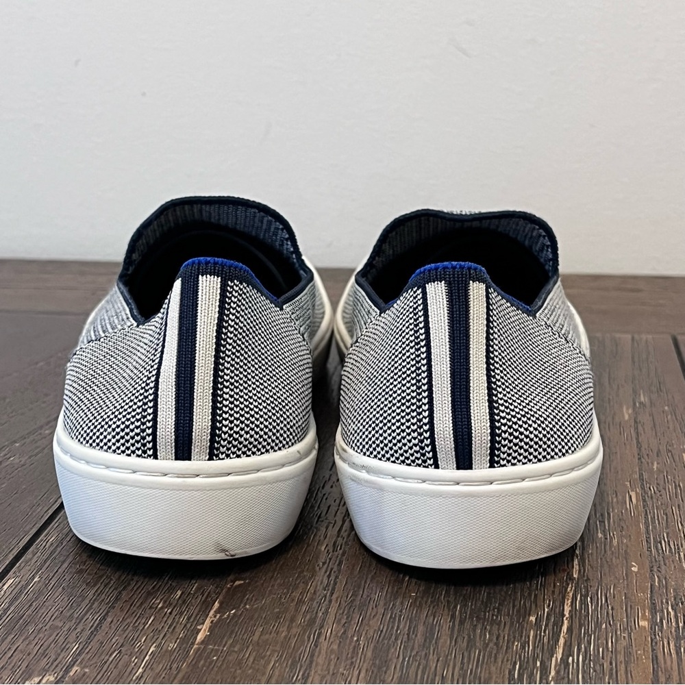 Rothy’s The Sneaker Slip On Shoes Blue & White Knit Womens 8 - Picture 9 of 10